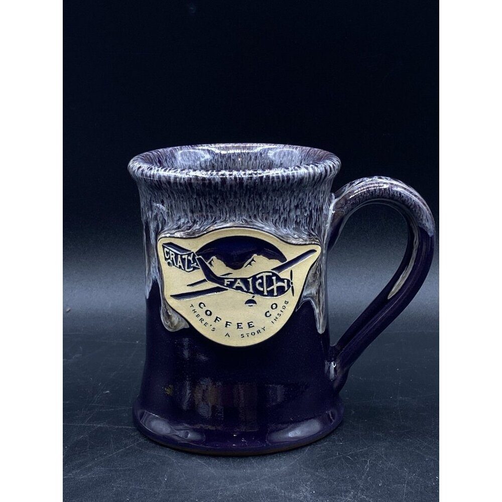 2016 Deneen Pottery Crazy Faith Coffee Company Drip Glazed Coffee Mug